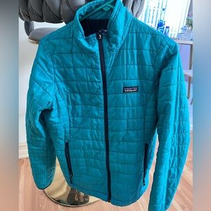 Turquoise size medium women’s Patagonia nanopuff lightweight jacket